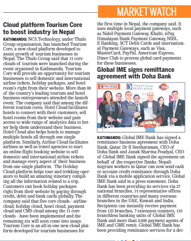 The Kathmandu Post writes: Cloud platform Tourism Core to boost industry in Nepal