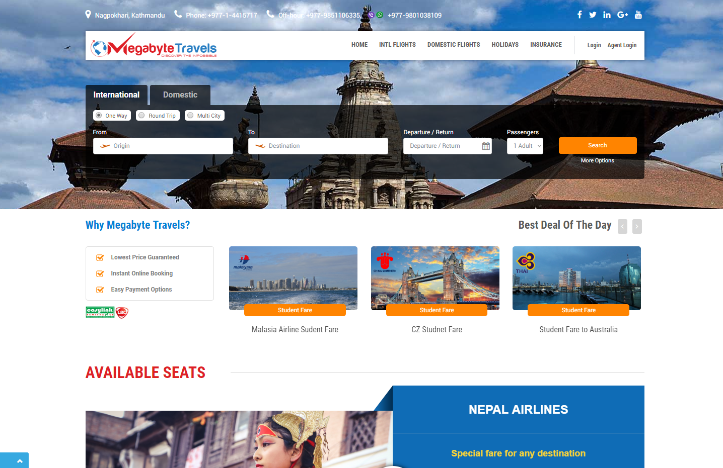 Megabyte Travels: All in One Travel Portal with Domestic & International Flight Booking Website!